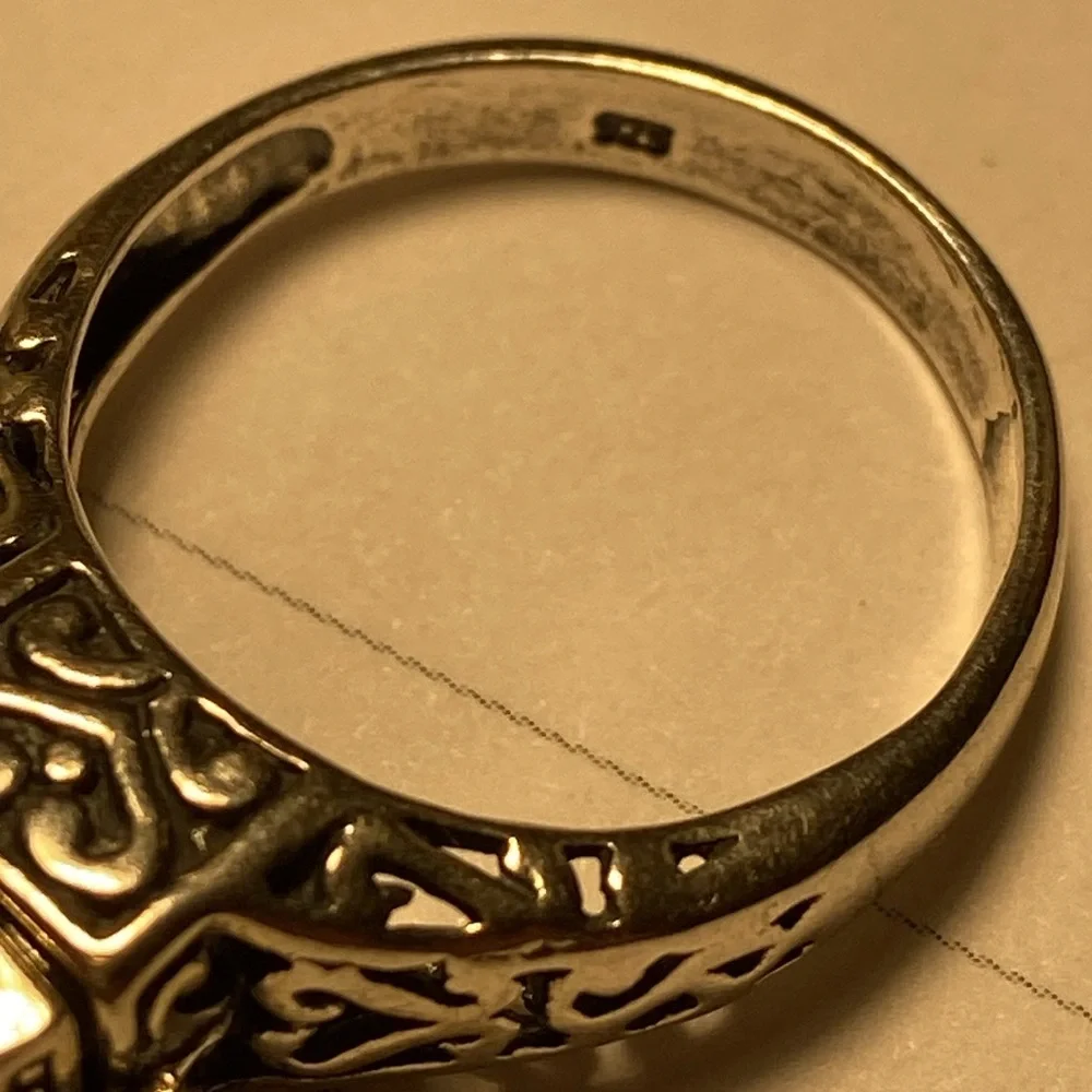 Silver square heart poison rings 925 size 8 and 6.5 - Picture 11 of 14